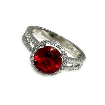 Anello argento con zircone rosso mod.TS41008 [4c7c8a02]